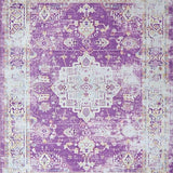 Ultra Soft Area Rug, Non Slip, Stain Resistant, Washable Area Rugs for Living Room, Bedroom, Luxurious Neutral Toned Symmetry(Purple)