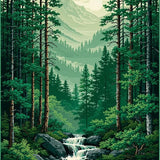 Ultra Soft Area Rug, Non Slip, Stain Resistant, Washable Area Rugs for Living Room, Bedroom, Rustic Forest Canopy Aesthetic(Green)