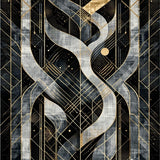 Ultra Soft Area Rug, Non Slip, Stain Resistant, Washable Area Rugs for Living Room, Bedroom, Striking Black and Gold Contrast(Black)
