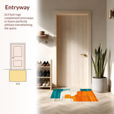 Ultra Soft Area Rug, Non Slip, Stain Resistant, Washable Area Rugs for Living Room, Bedroom, Retro Colorful Geometric Arrangement(Orange)