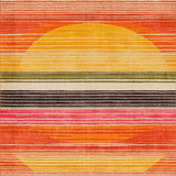 Ultra Soft Area Rug, Non Slip, Stain Resistant, Washable Area Rugs for Living Room, Bedroom, Whimsical Pastel Geometric Arrangement(Orange)