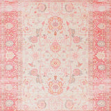 Ultra Soft Area Rug, Non Slip, Stain Resistant, Washable Area Rugs for Living Room, Bedroom, Trendy Light Floral Aesthetic(Pink)
