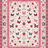 Ultra Soft Area Rug, Non Slip, Stain Resistant, Washable Area Rugs for Living Room, Bedroom, Whimsical Insect Floral Composition(Ivory)