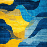 Ultra Soft Area Rug, Non Slip, Stain Resistant, Washable Area Rugs for Living Room, Bedroom, Vibrant Abstract Artistic Fusion(Yellow)