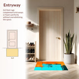 Ultra Soft Area Rug, Non Slip, Stain Resistant, Washable Area Rugs for Living Room, Bedroom, Dynamic Watercolor Splash Artistry(Orange)