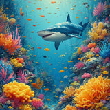Ultra Soft Area Rug, Non Slip, Stain Resistant, Washable Area Rugs for Living Room, Bedroom, Oceanic Predator Area Rug Deep Sea Creature Carpet for Kids(Blue)