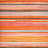 Ultra Soft Area Rug, Non Slip, Stain Resistant, Washable Area Rugs for Living Room, Bedroom, Eclectic Color Palette Striped Motif(Orange)