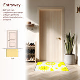Ultra Soft Area Rug, Non Slip, Stain Resistant, Washable Area Rugs for Living Room, Bedroom, Happy Sunshine Inspired Art(Yellow)