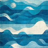 Ultra Soft Area Rug, Non Slip, Stain Resistant, Washable Area Rugs for Living Room, Bedroom, Tropical Wave Break Rug Surfboard Stripe Abstract Shell Shapes(Blue)