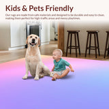 Ultra Soft Area Rug, Non Slip, Stain Resistant, Washable Area Rugs for Living Room, Bedroom, Kawaii Tie Dye Bedroom Carpet for Teens(Red)