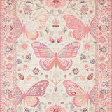 Ultra Soft Area Rug, Non Slip, Stain Resistant, Washable Area Rugs for Living Room, Bedroom, Vibrant Floral Boho Inspiration(Ivory)