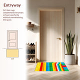 Ultra Soft Area Rug, Non Slip, Stain Resistant, Washable Area Rugs for Living Room, Bedroom, Soft Pastel Round Learning Mat(Yellow)