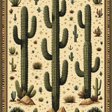 Trendy Retro Cowboy Inspired Art(Beige)