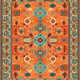 Ultra Soft Area Rug, Non Slip, Stain Resistant, Washable Area Rugs for Living Room, Bedroom, Lively Orange Tiled Motif(Orange)