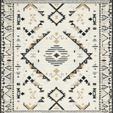 Ultra Soft Area Rug, Non Slip, Stain Resistant, Washable Area Rugs for Living Room, Bedroom, Neutral Textured Diamond Motif(Beige)
