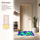 Ultra Soft Area Rug, Non Slip, Stain Resistant, Washable Area Rugs for Living Room, Bedroom, Charming Bright Abstract Elements(Purple)