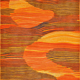 Ultra Soft Area Rug, Non Slip, Stain Resistant, Washable Area Rugs for Living Room, Bedroom, Vibrant 70s Psychedelic Design(Orange)