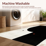 Ultra Soft Area Rug, Non Slip, Stain Resistant, Washable Area Rugs for Living Room, Bedroom, Stylish Monochromatic Round Animal Motif(Black)