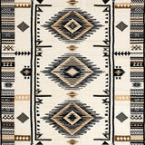 Savanna Spirit Runner with Ethnic Medallion and Geometric Stripe Area Motif(Beige)