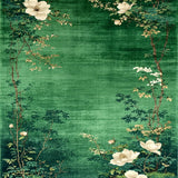 Ultra Soft Area Rug, Non Slip, Stain Resistant, Washable Area Rugs for Living Room, Bedroom, Botanical Non-Slip Door Mat for Kitchen and Bedroom(Green)