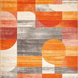 Ultra Soft Area Rug, Non Slip, Stain Resistant, Washable Area Rugs for Living Room, Bedroom, Striking Warm Abstract Pattern(Orange)