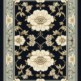Ultra Soft Area Rug, Non Slip, Stain Resistant, Washable Area Rugs for Living Room, Bedroom, Rustic Cream Trellis Inspiration(Black)