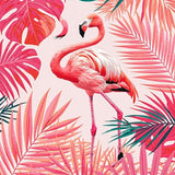 Vibrant Green Monstera Leaf Motif(Pink)