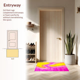 Ultra Soft Area Rug, Non Slip, Stain Resistant, Washable Area Rugs for Living Room, Bedroom, Sunny Cheerful Watercolor Style(Yellow)