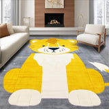 Ultra Soft Area Rug, Non Slip, Stain Resistant, Washable Area Rugs for Living Room, Bedroom, Vibrant Whimsical Jungle Aesthetic(Yellow)