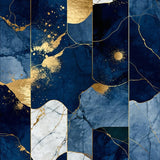 Contemporary Gold Swirl Art(Blue)