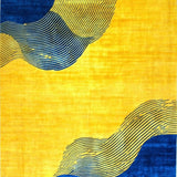 Ultra Soft Area Rug, Non Slip, Stain Resistant, Washable Area Rugs for Living Room, Bedroom, Sophisticated Multi-Tone Abstract Look(Yellow)