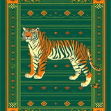 Artistic Geometric Tiger Motif(Green)