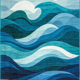 Ultra Soft Area Rug, Non Slip, Stain Resistant, Washable Area Rugs for Living Room, Bedroom, Serene Aqua Fluid Aesthetic(Blue)
