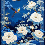 Ultra Soft Area Rug, Non Slip, Stain Resistant, Washable Area Rugs for Living Room, Bedroom, Chinoiserie Blue Floral Elegance(Blue)