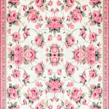 Ultra Soft Area Rug, Non Slip, Stain Resistant, Washable Area Rugs for Living Room, Bedroom, Delicate Rustic Floral Harmony(Pink)