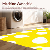Ultra Soft Area Rug, Non Slip, Stain Resistant, Washable Area Rugs for Living Room, Bedroom, Playful Yellow Accented Aesthetic(Yellow)