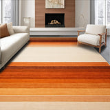 Amber Horizon with Faded Gradient Stripes in Burnt Orange and Brown(Beige)