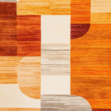 Ultra Soft Area Rug, Non Slip, Stain Resistant, Washable Area Rugs for Living Room, Bedroom, Washable Entryway Sun Print Minimalist Area Rug(Orange)