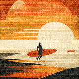 Ultra Soft Area Rug, Non Slip, Stain Resistant, Washable Area Rugs for Living Room, Bedroom, Surf Up! Decorative Rug Coastal Getaway Carpet(Orange)