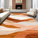 Ultra Soft Area Rug, Non Slip, Stain Resistant, Washable Area Rugs for Living Room, Bedroom, Terracotta Vista Easy Clean Contemporary Indoor Area(Brown)