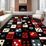 Ultra Soft Area Rug, Non Slip, Stain Resistant, Washable Area Rugs for Living Room, Bedroom, Eclectic Geometric Pattern Fusion(Red)