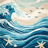 Charming Textured Beach Vibes(Blue)