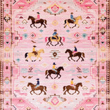 Ultra Soft Area Rug, Non Slip, Stain Resistant, Washable Area Rugs for Living Room, Bedroom, Playful Pink Animal Motif(Pink)