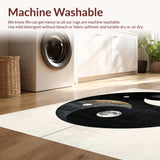 Ultra Soft Area Rug, Non Slip, Stain Resistant, Washable Area Rugs for Living Room, Bedroom, Dynamic Monochrome Trigram Arrangement(Black)