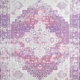 Ultra Soft Area Rug, Non Slip, Stain Resistant, Washable Area Rugs for Living Room, Bedroom, Rustic Ivory Trellis Aesthetic(Purple)