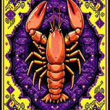 Ultra Soft Area Rug, Non Slip, Stain Resistant, Washable Area Rugs for Living Room, Bedroom, Artistic Lobster Embellished Scene(Purple)