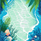 Ultra Soft Area Rug, Non Slip, Stain Resistant, Washable Area Rugs for Living Room, Bedroom, Coastal Vibrant Starfish Motif(Blue)