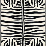 Ultra Soft Area Rug, Non Slip, Stain Resistant, Washable Area Rugs for Living Room, Bedroom, Ivory Black Zebra Print Hallway Runner Rug Non-Shedding(White)