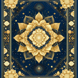 Ultra Soft Area Rug, Non Slip, Stain Resistant, Washable Area Rugs for Living Room, Bedroom, Stylish Symmetrical Mandala Elements(Gold)
