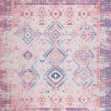 Ultra Soft Area Rug, Non Slip, Stain Resistant, Washable Area Rugs for Living Room, Bedroom, Cozy Textured Geometric Artwork(Pink)